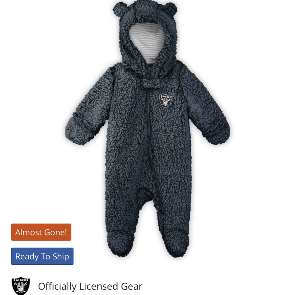 Official Raiders baby fleece zip up